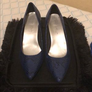 Dark blue and black Christian Siriano heels